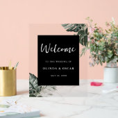 Rustikale Grünpflanzen Wasserfarbenprägung Begrüßu Acrylschild (Hochzeit)