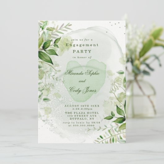 Rustikale Grünpflanzen Weingarten Herzlich Willkom Einladung (Stehend Vorderseite)