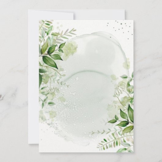 Rustikale Grünpflanzen Weingarten Herzlich Willkom Einladung (Rückseite)