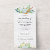 Rustikale Grünpflanzen Weißpumpen Herbstliche Hoch All In One Einladung (Innen Boden)