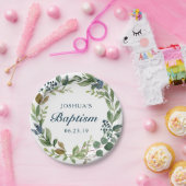 Rustikale Grüntaufe Pappteller (Party)