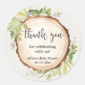 Rustikale Grünwalddusche Runder Aufkleber (Vorderseite)