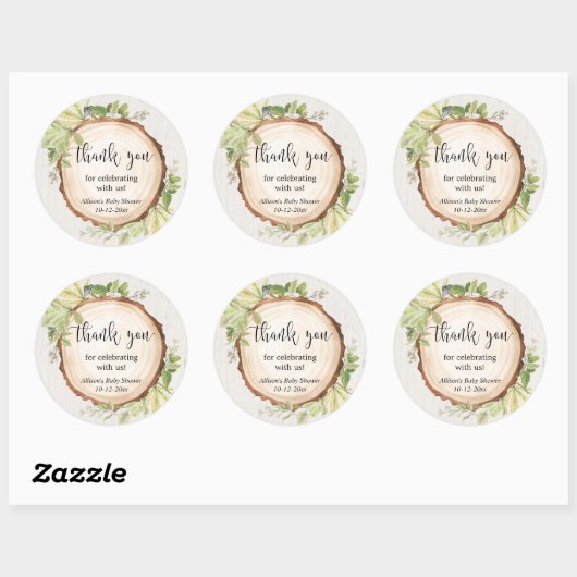 Rustikale Grünwalddusche Runder Aufkleber (Blatt)