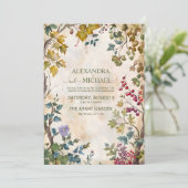 Rustikale Grünwaldlandhochzeit Einladung (Stehend Vorderseite)