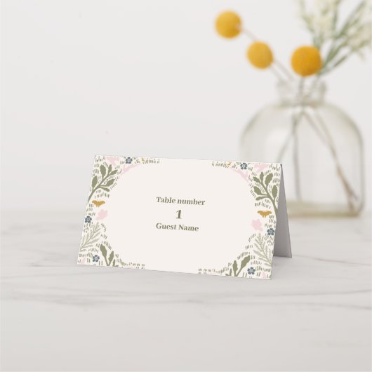 Rustikale Grünwaldlandhochzeit Platzkarte (Vorderseite)