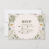 Rustikale Grünwaldlandhochzeit RSVP Karte (Vorderseite)