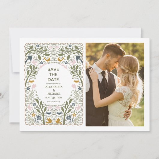 Rustikale Grünwaldlandhochzeit Save The Date (Vorderseite)