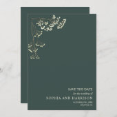 Rustikale Gypsophila Emerald Wedding Save The Date (Vorne/Hinten)