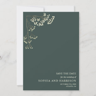 Rustikale Gypsophila Emerald Wedding Save The Date