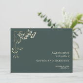 Rustikale Gypsophila Grüne Hochzeit rettet das Dat Save The Date (Stehend Vorderseite)