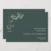 Rustikale Gypsophila Grüne Hochzeit rettet das Dat Save The Date (Vorne/Hinten)