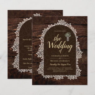 Rustikale Gypsophila Lace FOTO WEDING INVITATION