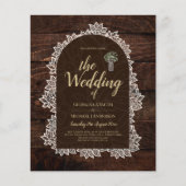 Rustikale Gypsophila Lace FOTO WEDING INVITATION (Vorderseite)