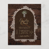 Rustikale Gypsophila Lace FOTO WEDING INVITATION (Vorderseite)