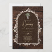 Rustikale Gypsophila Lace FOTO WEDING INVITATION Einladung (Vorderseite)