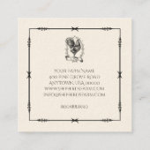 Rustikale Hähnchenfarm Logo-Square-Visitenkarte Quadratische Visitenkarte (Rückseite)