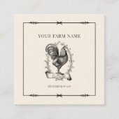 Rustikale Hähnchenfarm Logo-Square-Visitenkarte Quadratische Visitenkarte (Vorderseite)