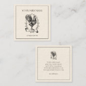 Rustikale Hähnchenfarm Logo-Square-Visitenkarte Quadratische Visitenkarte (Vorne/Hinten)