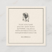 Rustikale Hähnchenfarm Logo-Square-Visitenkarte Quadratische Visitenkarte (Rückseite)