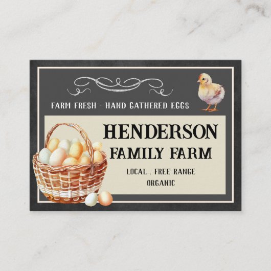 Rustikale Hähnchenfarm Visitenkarte (Vorderseite)