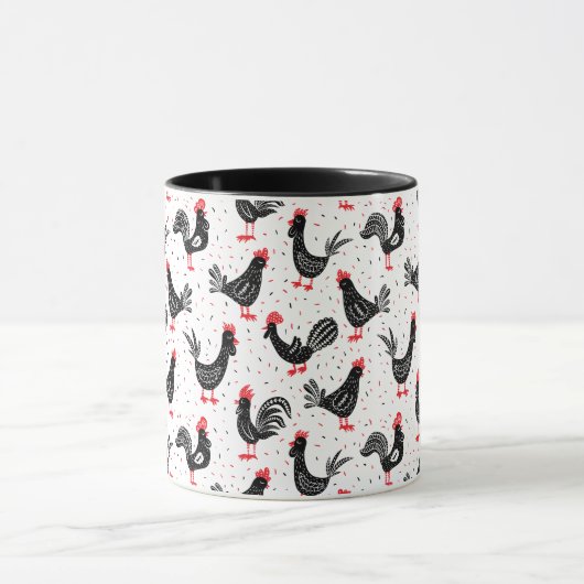 Rustikale Hähne Tasse (Zentrum)