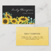 Rustikale Halbpension Sonnenblumen und Eukalyptus  Visitenkarte (Vorne/Hinten)