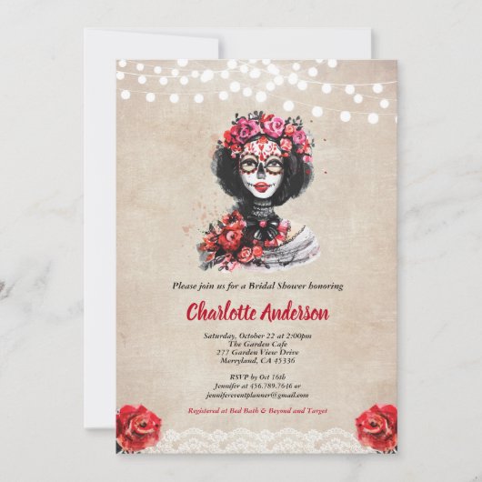 Rustikale Halloween-Brautdusche Einladung (Vorderseite)