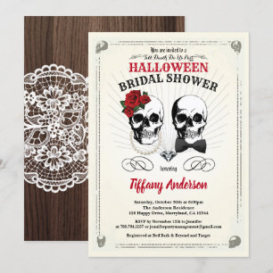 Rustikale Halloween-Brautdusche Einladung