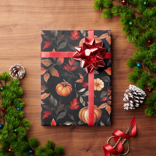Rustikale Halloween-Herbstlaub Pumpkin Geschenkpapier (Feiertagsgeschenk)