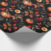 Rustikale Halloween-Herbstlaub Pumpkin Geschenkpapier (Ecke)
