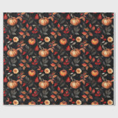 Rustikale Halloween-Herbstlaub Pumpkin Geschenkpapier (Flach)