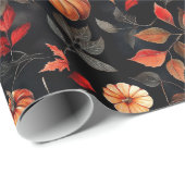Rustikale Halloween-Herbstlaub Pumpkin Geschenkpapier (Rolleneckpunkt)