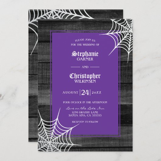 Rustikale Halloween-Hochzeit Einladung (Vorne/Hinten)