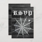 Rustikale Halloween-Hochzeit RSVP Karte (Vorne/Hinten)