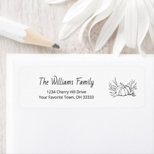 Rustikale Halloween Pumpkin Fall Rücksendeadresse (Insitu)