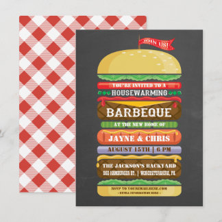 Rustikale Hamburger GRILLEN Einladung