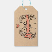 Rustikale Hand gezeichnet Zwei Igel in Liebe Gesch Geschenkanhänger (Vorderseite)