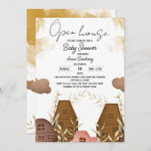 Rustikale Hand Zeichne Open House Babydusche Einladung (Vorne/Hinten)