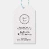 Rustikale Handarbeit in Ihrem Staat Logo hinzufüge Geschenkanhänger (Vorderseite)