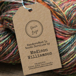 Rustikale Handarbeit in Ihrem Staat Logo hinzufüge Geschenkanhänger