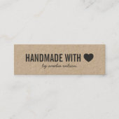 Rustikale Handarbeit mit Liebe Heart Kraft Social Mini Visitenkarte (Vorderseite)