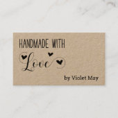 Rustikale Handarbeit mit Liebe Heart Kraft Visitenkarte (Vorderseite)