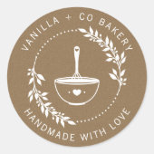 Rustikale Handarbeit mit Liebe Whisky Bäckerei Runder Aufkleber (Vorderseite)