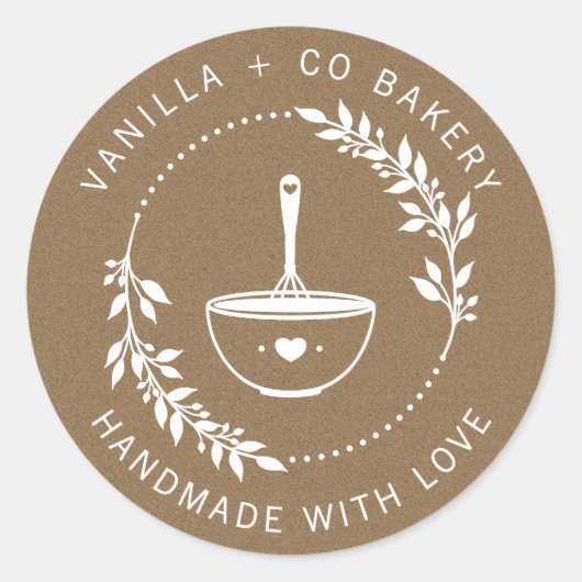 Rustikale Handarbeit mit Liebe Whisky Bäckerei Runder Aufkleber (Vorderseite)