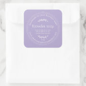 Rustikale, handgefertigte Lavendelseife Lila Quadratischer Aufkleber (Tasche)