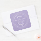 Rustikale, handgefertigte Lavendelseife Lila Quadratischer Aufkleber (Umschlag)