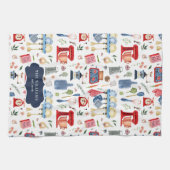 Rustikale handgemalte Kitchen Monogram Tea Geschirrtuch (Horizontal)