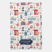 Rustikale handgemalte Kitchen Monogram Tea Geschirrtuch (Vertikal)