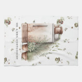 Rustikale handgemalte Kitchen Monogram Tea Geschirrtuch (Horizontal)