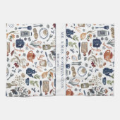 Rustikale handgemalte Kitchen Monogram Tea Geschirrtuch (Horizontal)